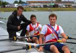 P.Štefan, T.Koval s trenérem D.Slavíkem, foto: Ing. J.Johánek 